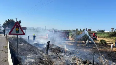 Edremit'te ot yangını alarmı. Körfez ilçe itfaiyeleri seferber oldu