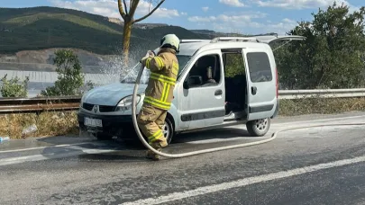 Balya’da araç yangını