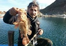 KAYMAKAM İSKORPİT BALIĞININ EN BÜYÜĞÜNÜ YAKALADI