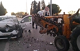 Edremit'te kanal kazıcı bulunan  traktöre çarptı