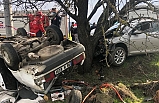 Burhaniye'deki kazada öndeki araç takla attı, arkadan gelen araç zeytinlik alana girdi:1 ölü