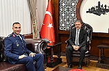 9. Ana Jet Üssü ve Garnizon Komutanı Tuğgeneral Cihangir Kemal Yüzçelik, Vali Şıldak'ı ziyaret etti