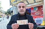 Burhaniye'de hatalı basılan 50 lirayı satmak istiyor
