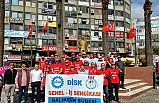 Edremit’te belediye çalışanları yatmayan maaşlar için meydana indi