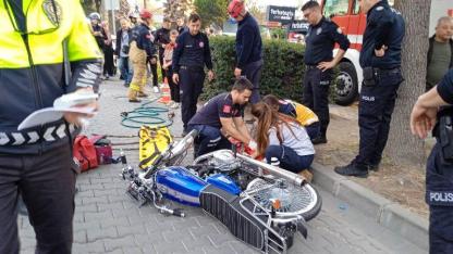 Edremit'te motosiklet kazası: Yaralı sürücü kurtarıldı