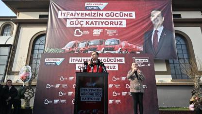 Balıkesir İtfaiyesi'nde 7 araç törenle hizmete girdi.