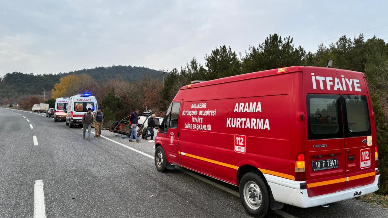 Balıkesir’de karavanlı kaza: 3 yaralı