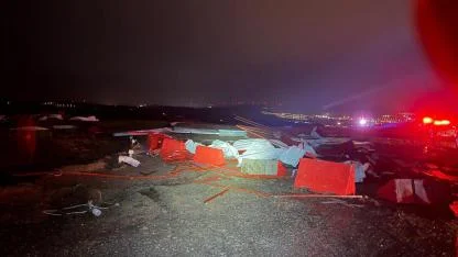 Balıkesir’de şantiyede kabus gibi akşam: Fırtına hasara neden oldu