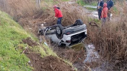 Burhaniye’de tek taraflı trafik kazası