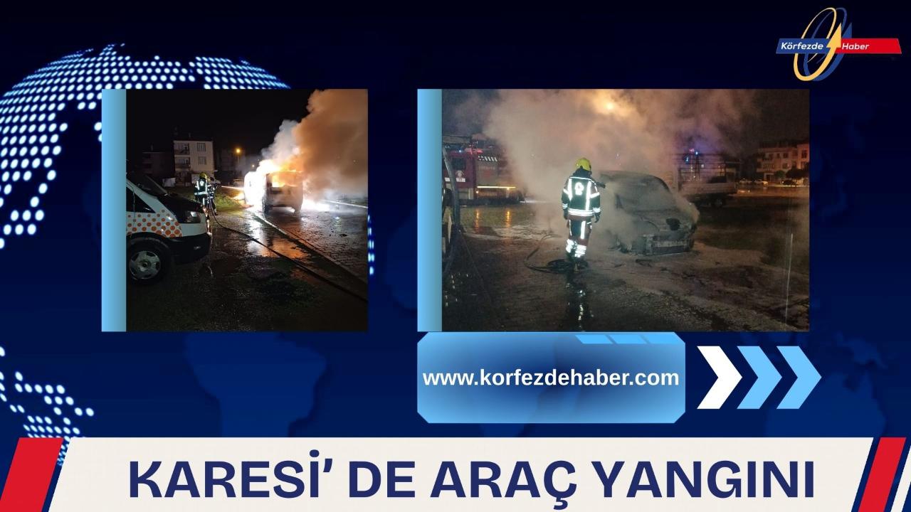 Karesi’ de araç yangını