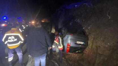 Kazdağı’nda otomobil takla attı: Yaralılar hastaneye kaldırıldı