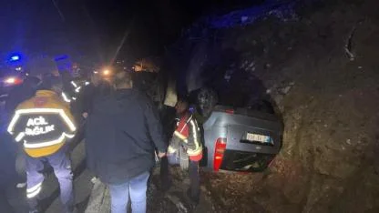 Kazdağı’nda otomobil takla attı: Yaralılar hastaneye kaldırıldı