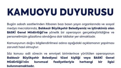Balıkesir Büyükşehir Belediyesi’nden “Operasyon” İddialarına Açıklama