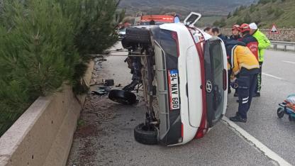 Sındırgı’da tek taraflı trafik kazası: 1 yaralı