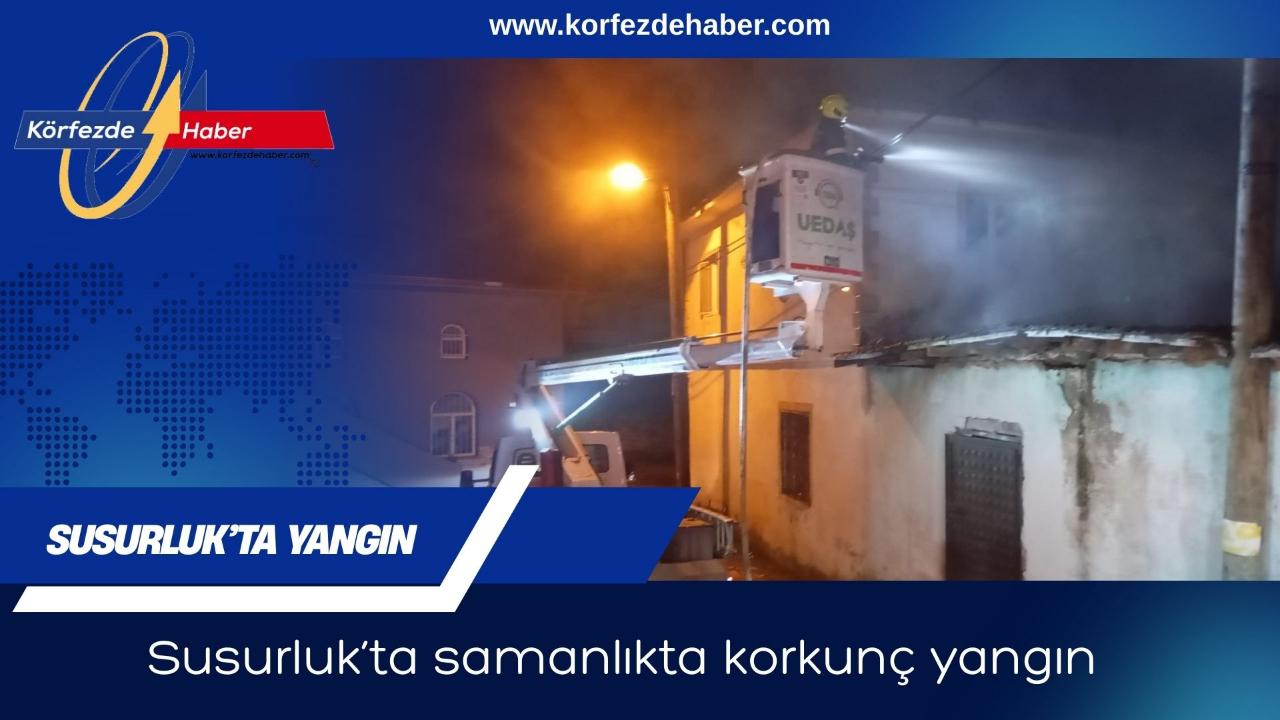 Susurluk’ta samanlıkta korkunç yangın
