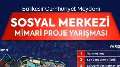 Balıkesir, Cumhuriyet Meydanı Sosyal Merkezi Mimari Proje Yarışması’na hazırlanıyor