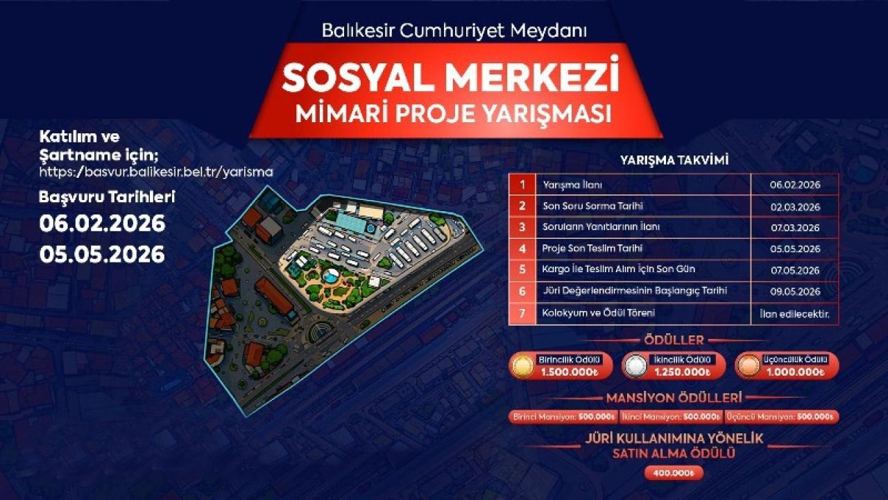 Balıkesir, Cumhuriyet Meydanı Sosyal Merkezi Mimari Proje Yarışması’na hazırlanıyor