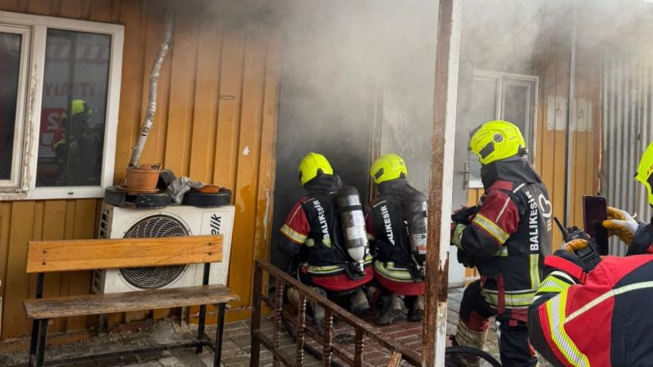 Bandırma’da işyeri konteynerinde yangın