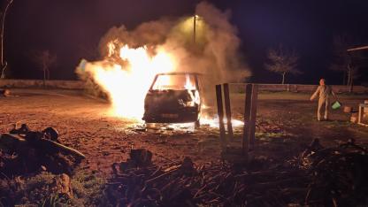 Erdek’te araç yangını