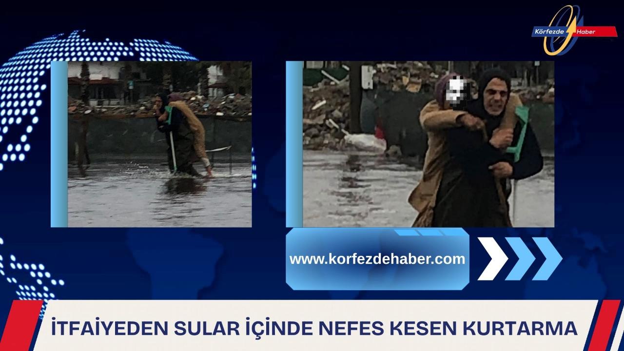 İtfaiyeden Sular İçinde Nefes Kesen Kurtarma