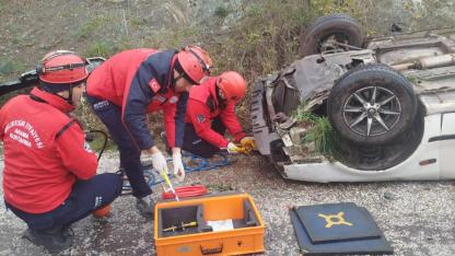 Dursunbey'de korkutan kaza: 1 yaralı