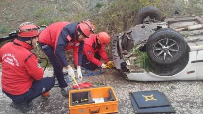 Dursunbey'de korkutan kaza: 1 yaralı