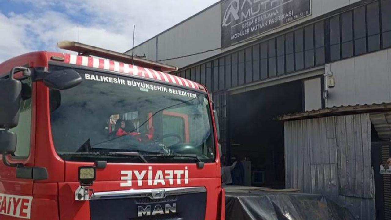 Edremit’te Mutfak İmalathanesinde Yangın