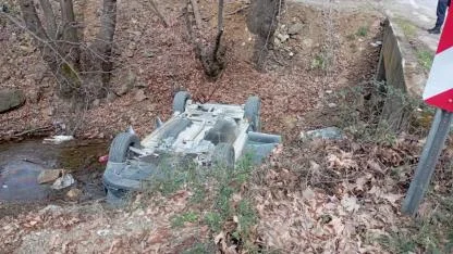 Fren yerine gaza bastı, dereye uçtu: 5 yaralı