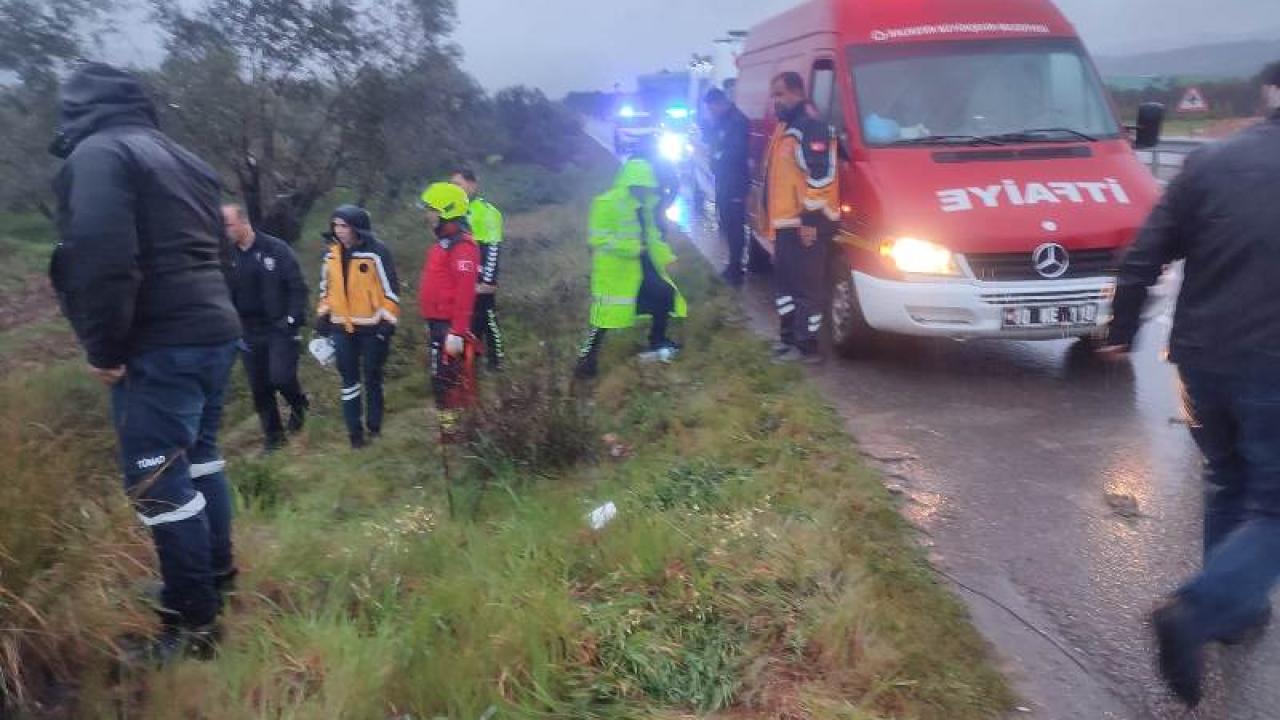 Havran’da otomobil zeytin tarlasına uçtu: 1 yaralı