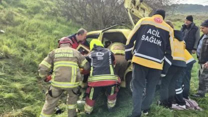 Otomobil şarampole uçtu: 1 yaralı