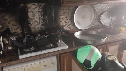 Sındırgı’da mutfak yangını