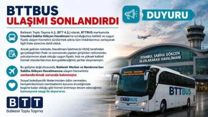BTTBUS, Sabiha Gökçen Ulaşımını Sonlandırdı