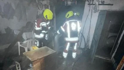 Burhaniye’de kömürlük yangını