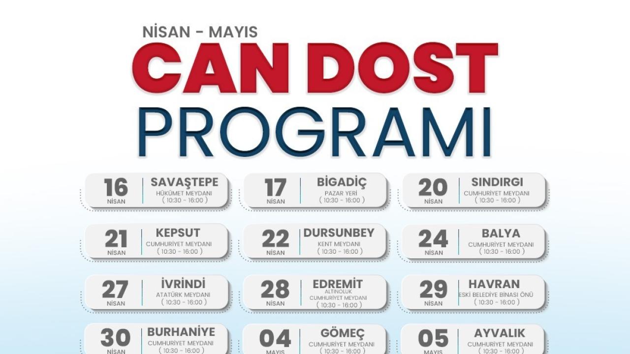 Can Dost Yerinde Hayvan Bakım ve Tedavi Aracı’nın Nisan-Mayıs programı belli oldu