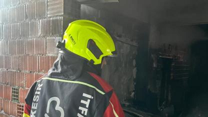 Gömeç’te ev yangınına itfaiye müdahalesi