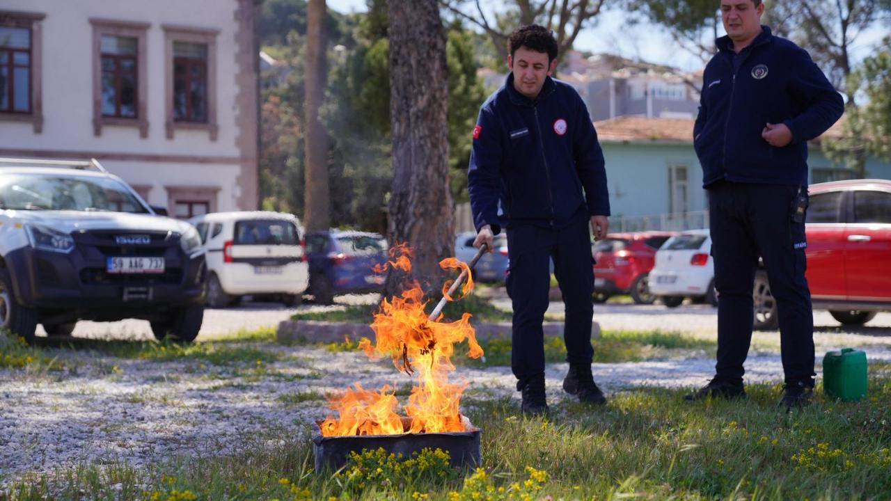 Olası yangınlara karşı tatbikat…