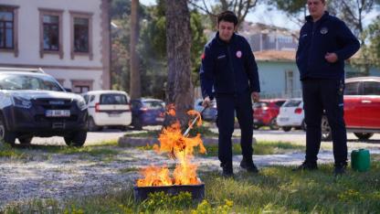 Olası yangınlara karşı tatbikat…