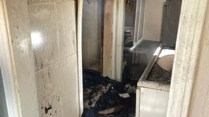 Manyas'ta korkutan ev yangını