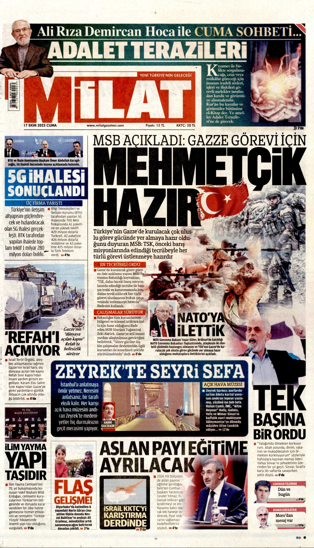MİLAT Gazete Manşeti