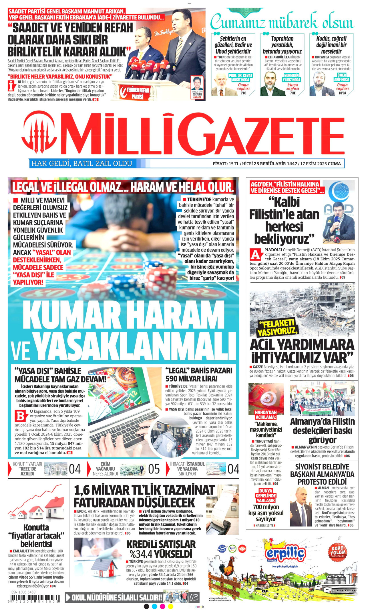 MİLLİ GAZETE Gazete Manşeti