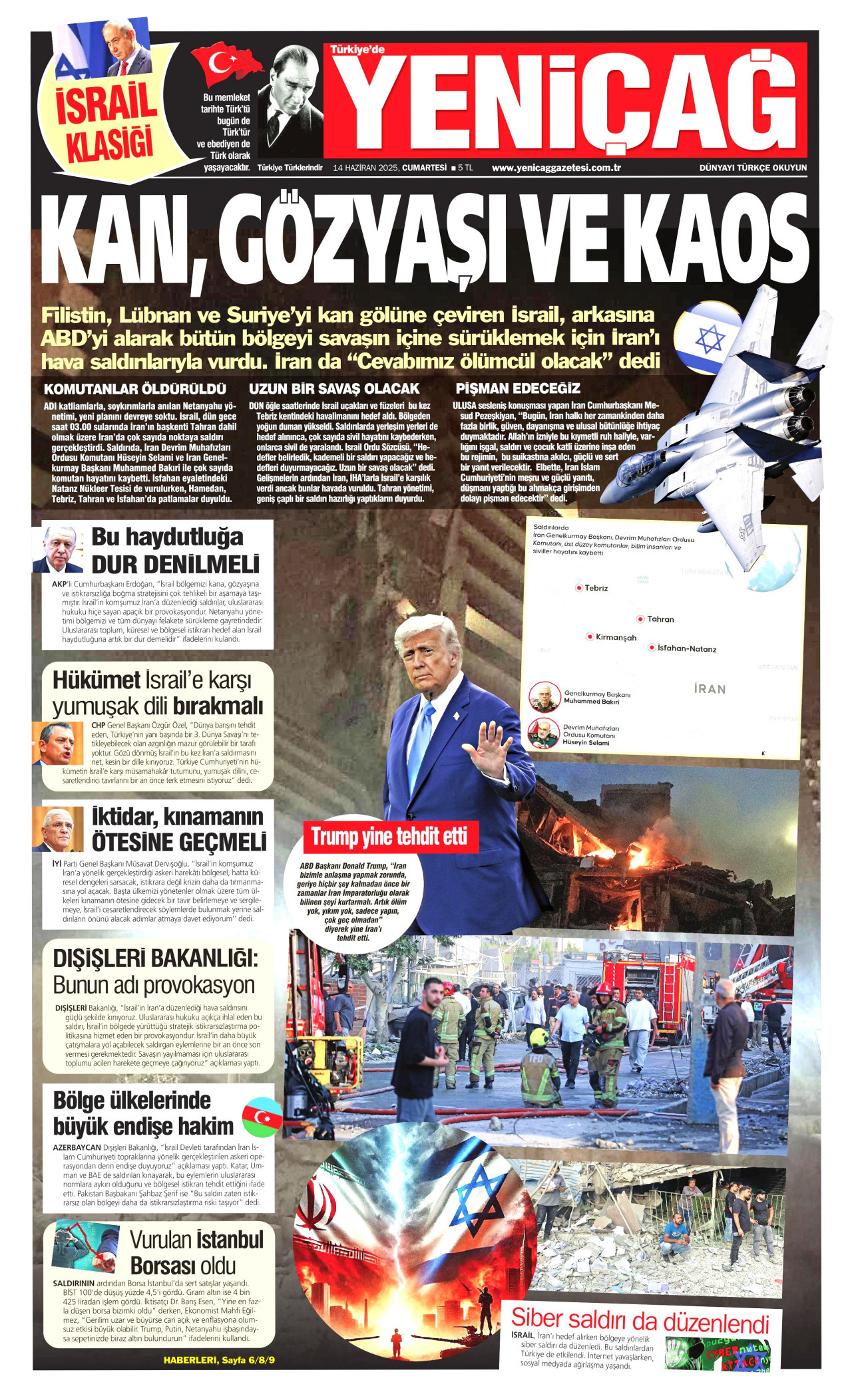 YENİÇAĞ Gazete Manşeti