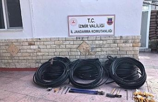İzmir’de 11 bin liralık kabloyu çalan şahıslar...