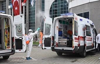 Ambulanslar dezenfekte ediliyor