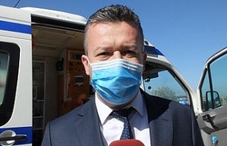 Burhaniye’de belediye ambulanslar için dezenfekte...