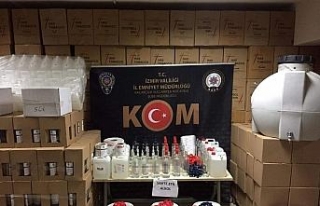 İzmir’de, sahte etil alkol imalatı yapan 7 şahsı...