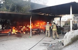 İzmir’de sobadan çıkan yangın kulübeyi sardı