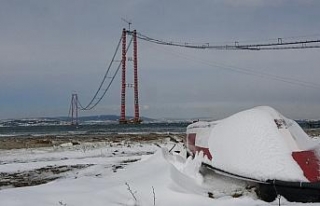 1915 Çanakkale Köprüsü’ndeki kar manzaraları...