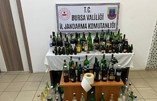 Bursa’da 110 litre kaçak içki ele geçirildi