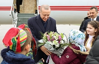 Cumhurbaşkanı Erdoğan Bandırma'da çiçeklerle...