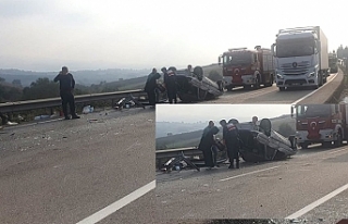 Yok böyle kaza: Susurluk'taki kazada otomobil...